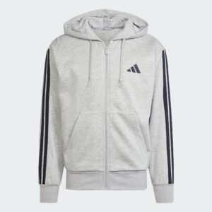 adidas men Essentials 3-Stripes Fleece Hoodie